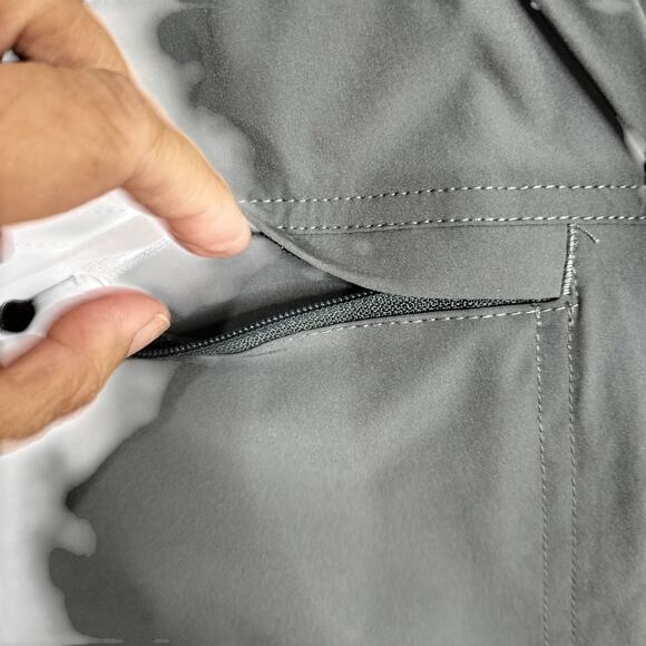 3057) Pudolla Unisex Dark Grey 3 Zipper Pockets Outdoor Work Shorts Large - Picture 4 of 8